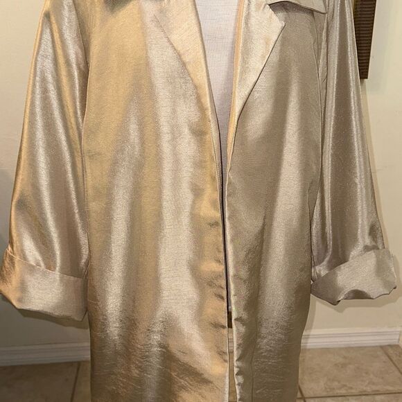 Chico’s Gold Lame’ Elegant Gold Jacket Size 3 - (XL) - Picture 7 of 10